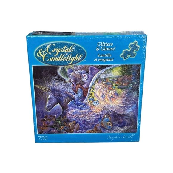Crystals and Candlelight Glitter & Glow Sealed 750 Pc Puzzle Josephine Wall New - Picture 1 of 2